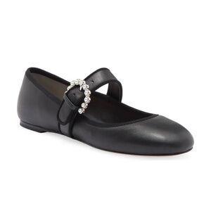 New Stuart Weitzman Piper Mary Jane Ballet Flat Black Sz 7.5